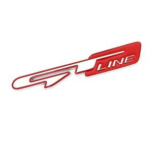 Brand New GT Line Emblem Red White Silver